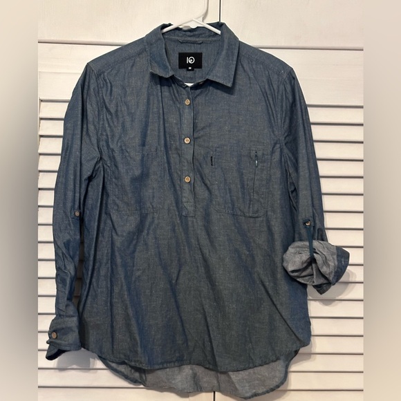 Tentree women's long sleeve jean button shirt size medium - Picture 1 of 5